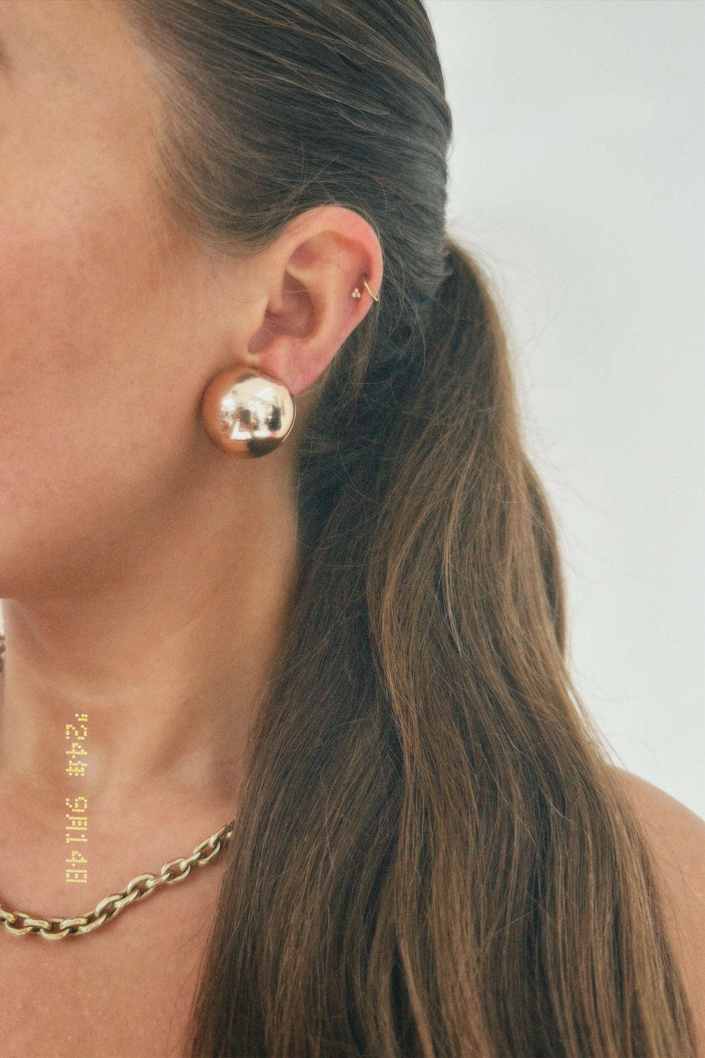Vintage gold tone small dome clip on earrings