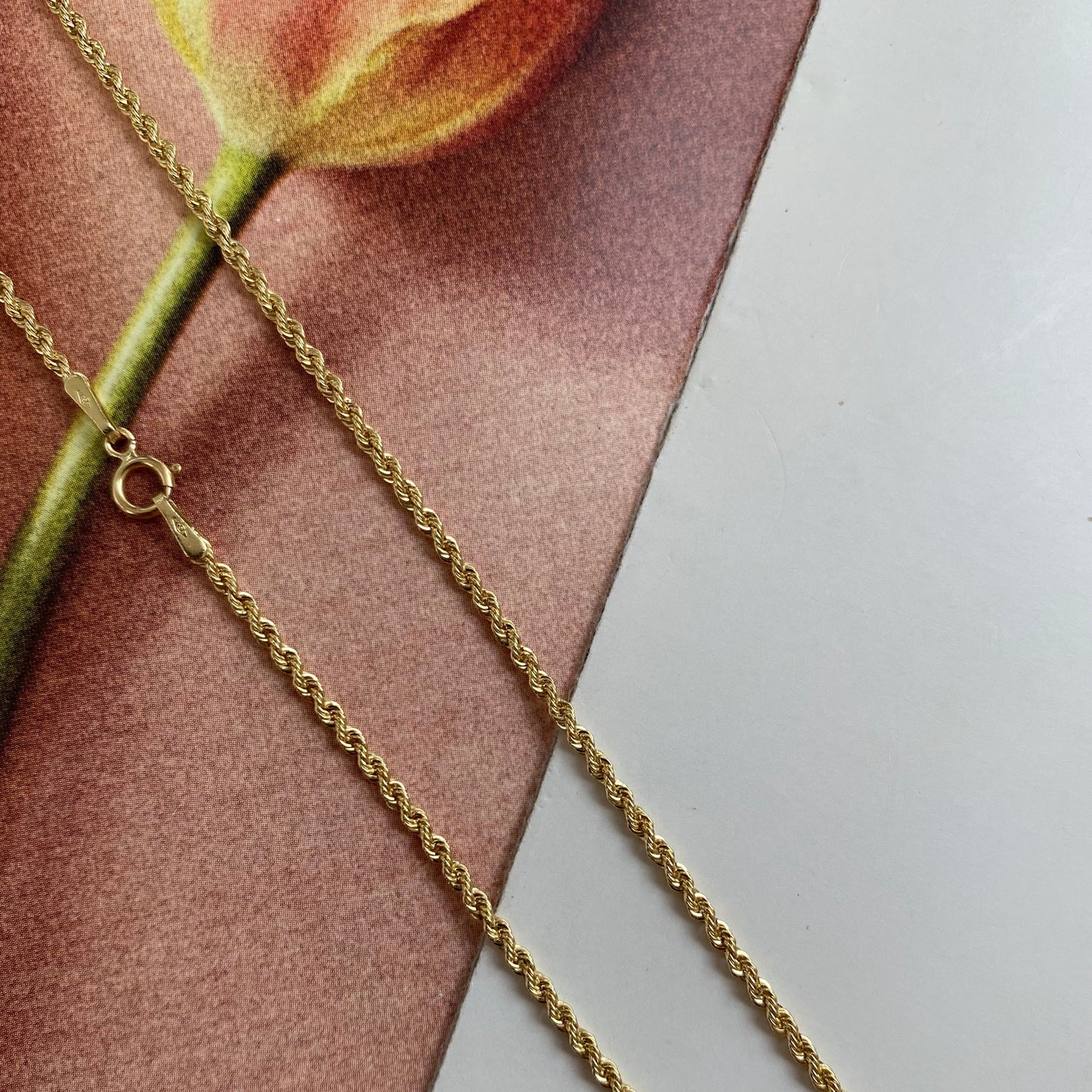 18 carat gold rope necklace