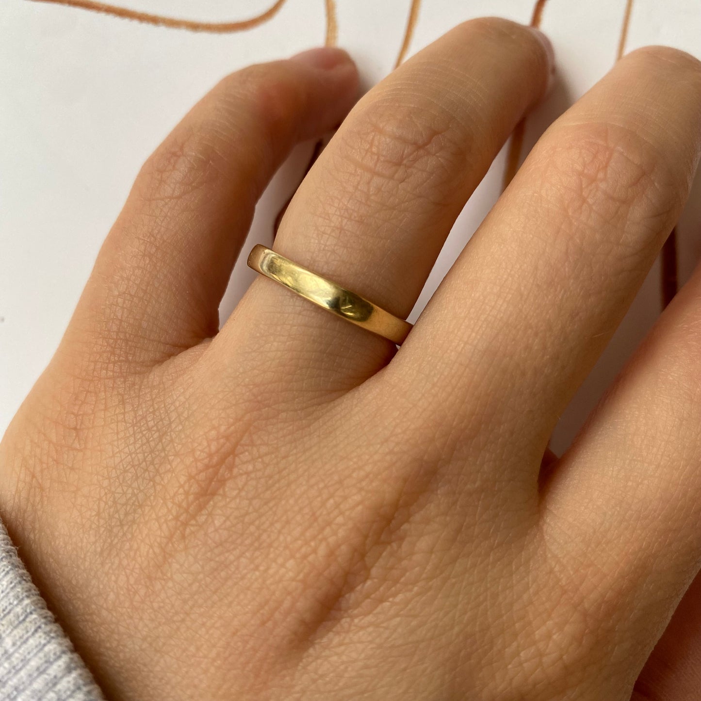 14 carat gold modern square band ring