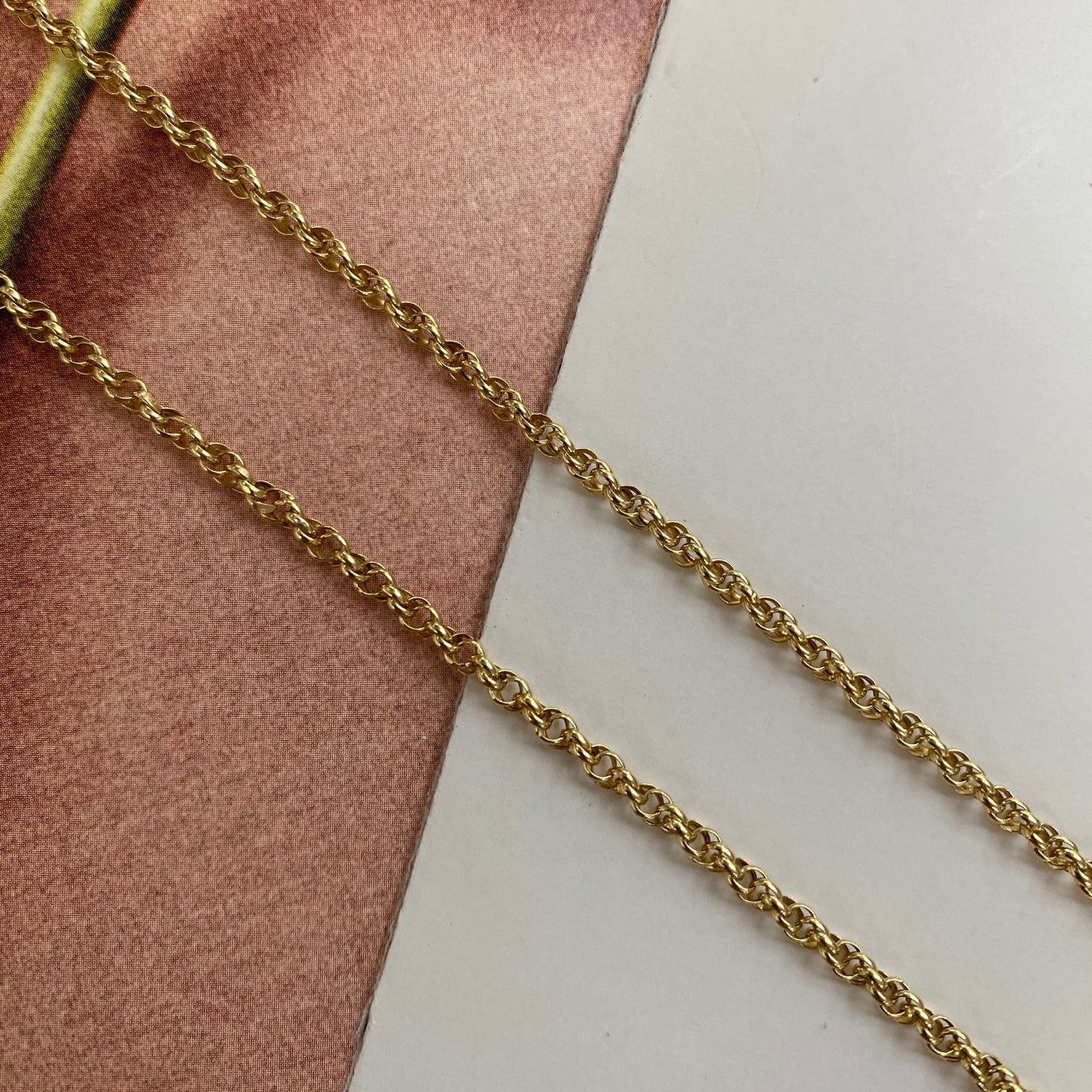 14 carat gold delicate round chain necklace