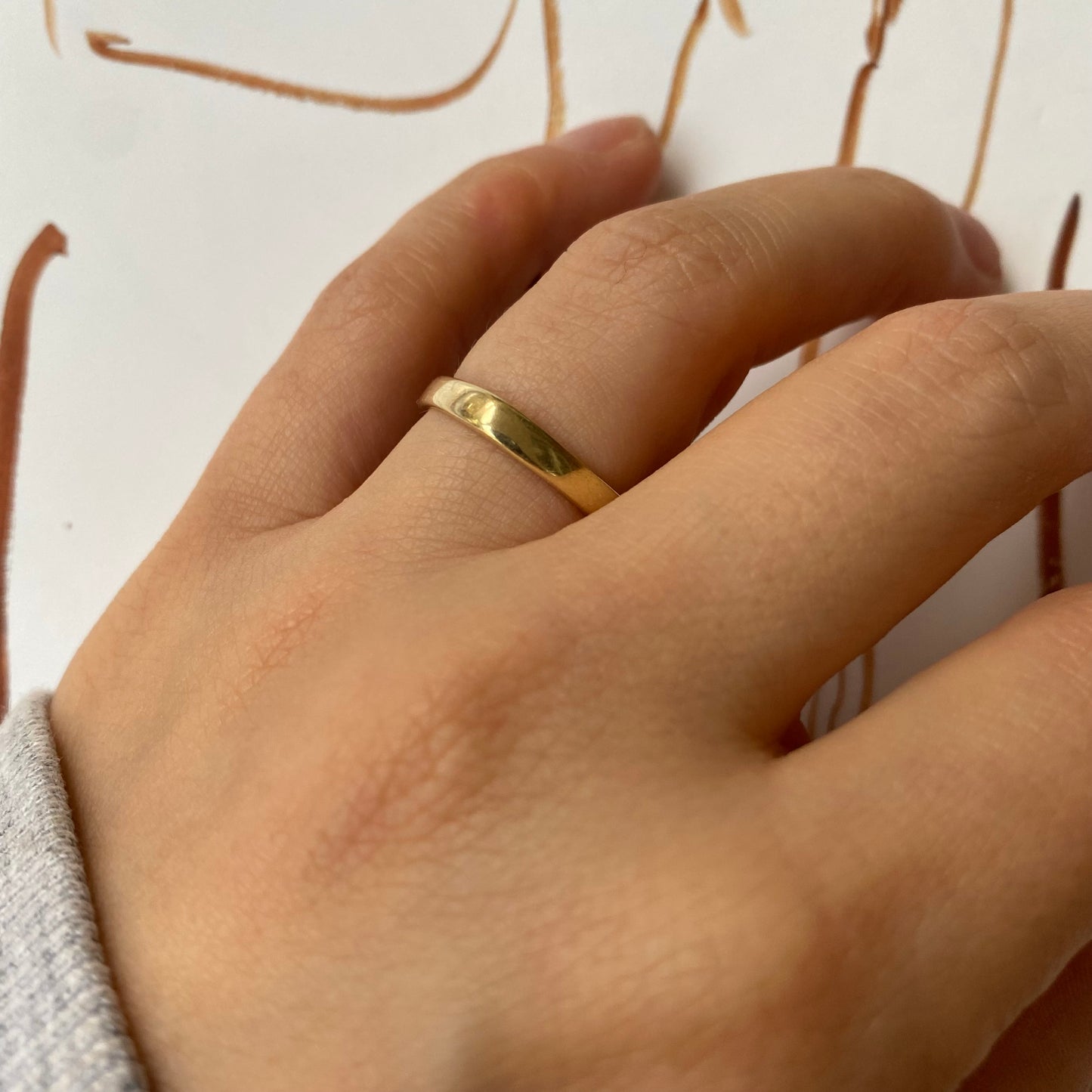 14 carat gold modern square band ring