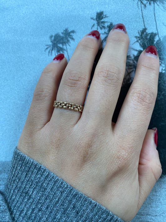 14 carat gold delicate rolex chain ring
