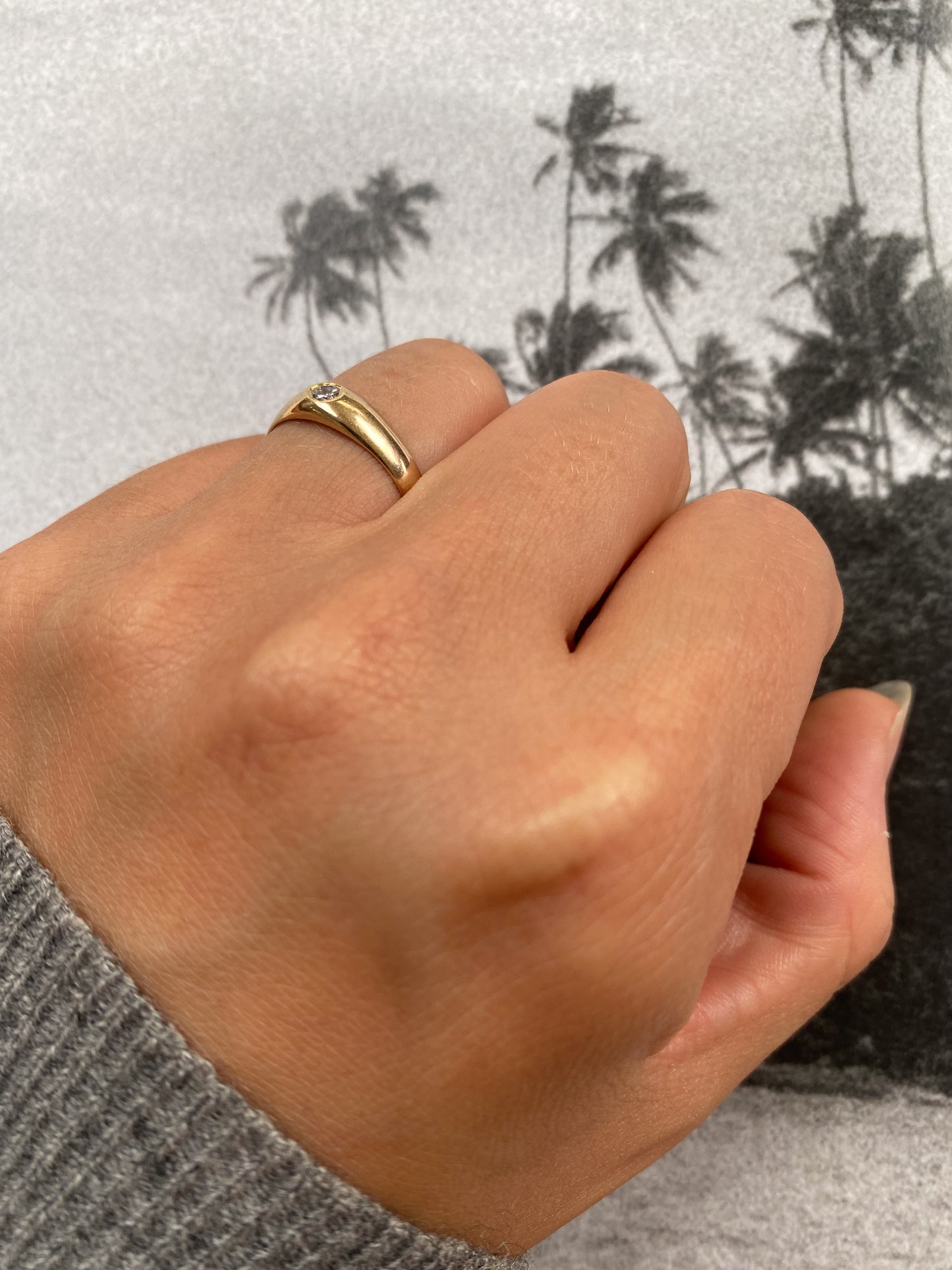 10 carat dome ring with single diamond