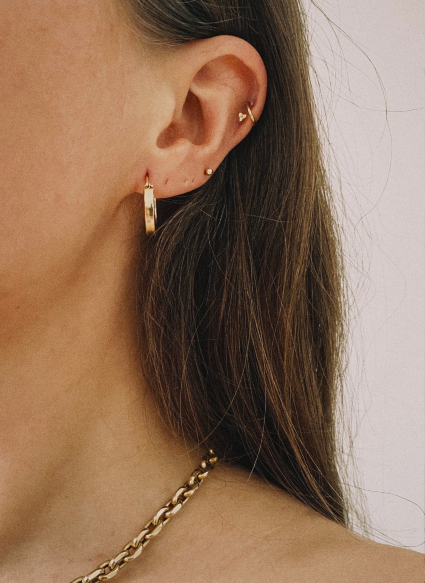 14 carat gold bold plain hoops