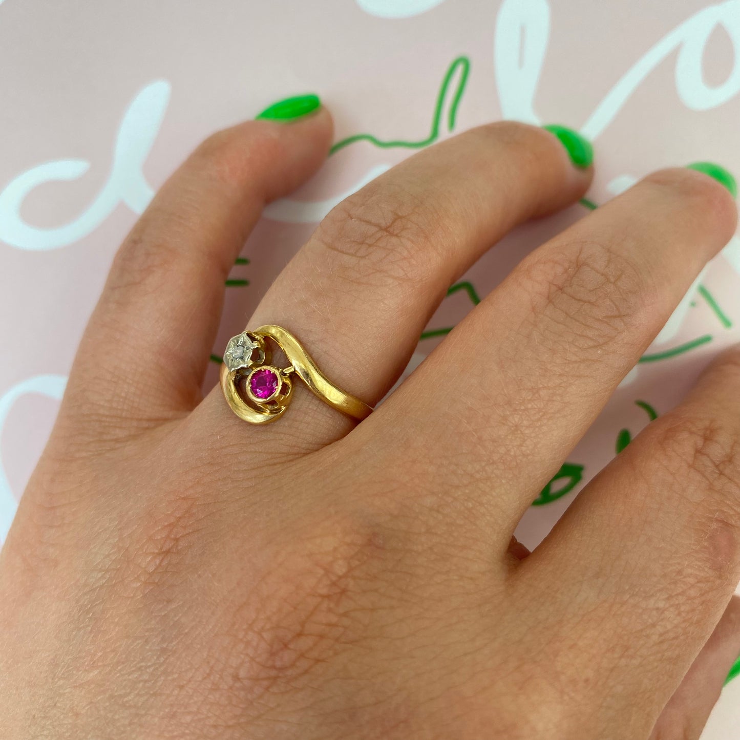 18 carat gold ruby and diamond ring