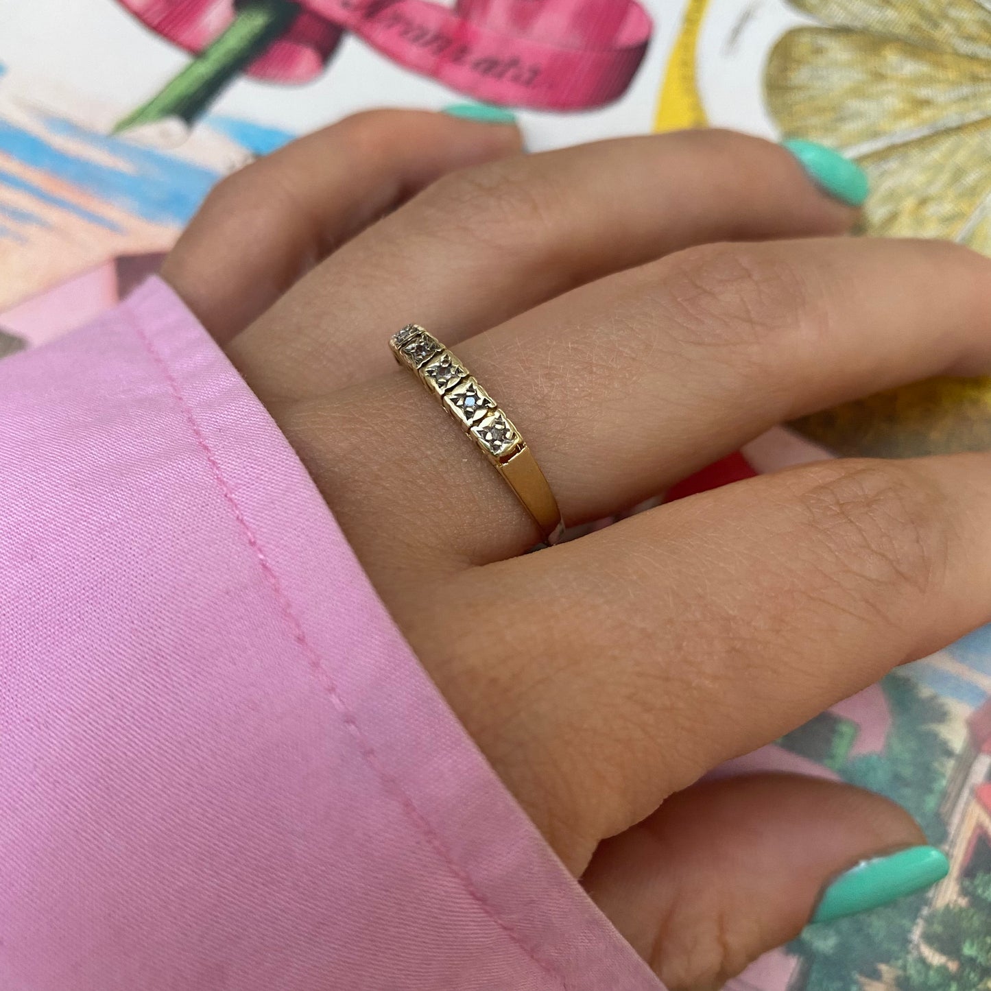 14 carat gold diamond half eternity ring