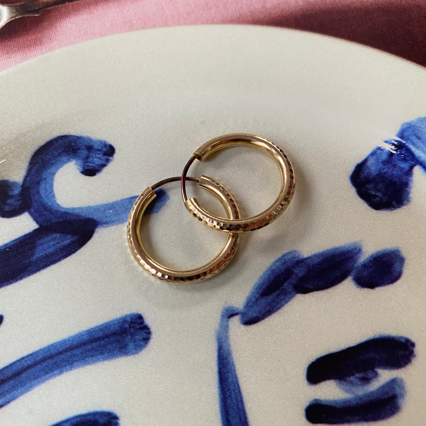 14 carat gold big disco hoop