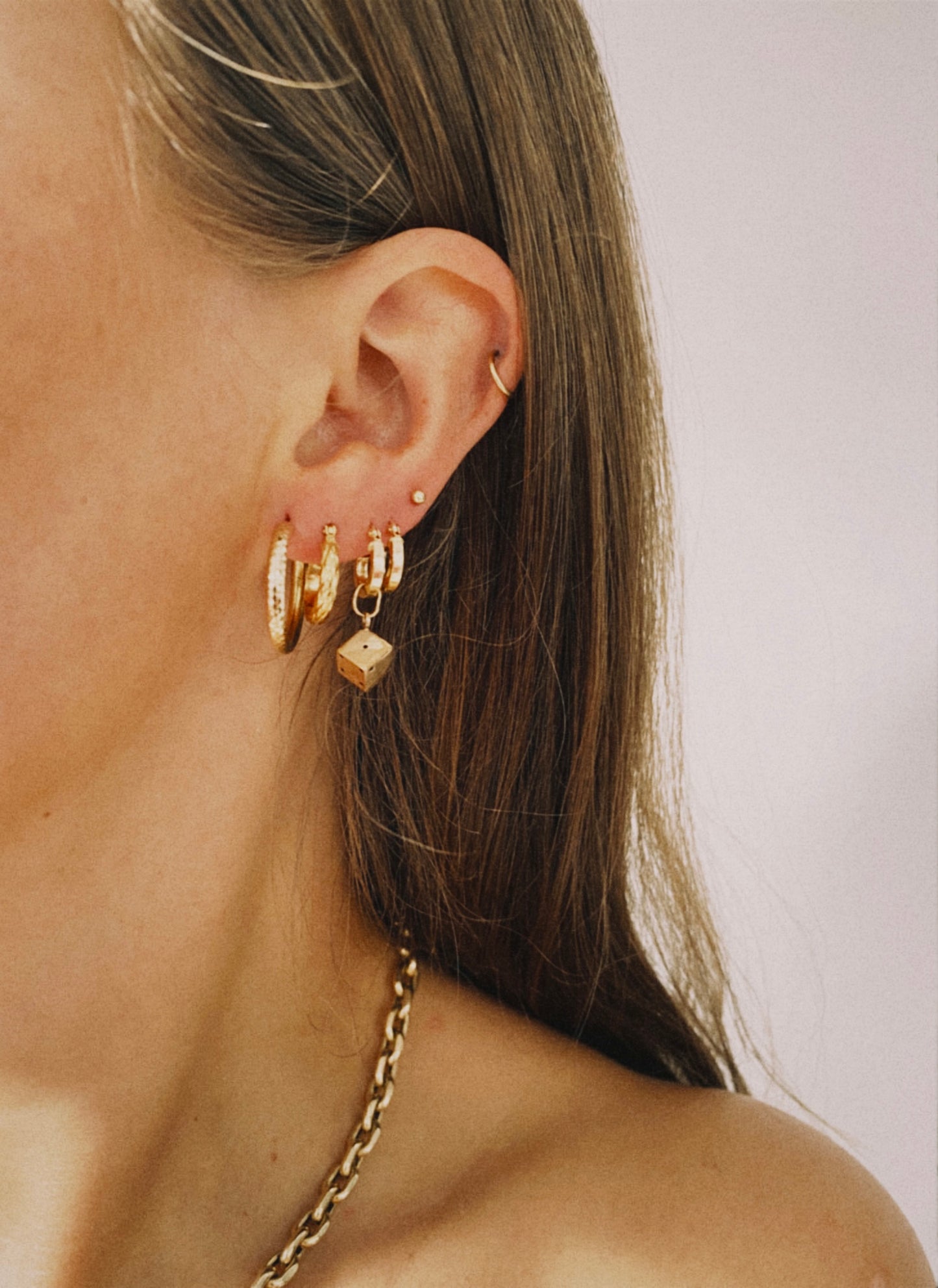 14 carat gold big disco hoop