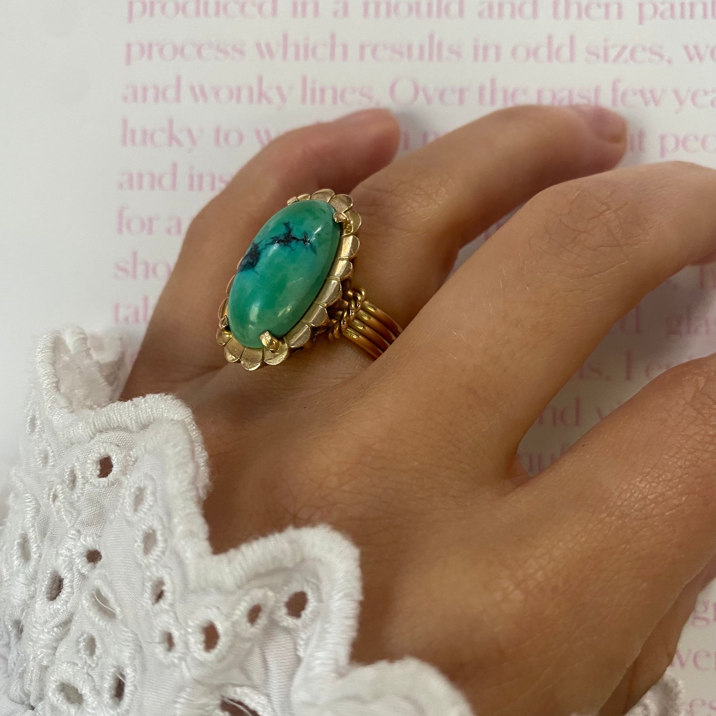 18 carat gold turquoise solitaire ring