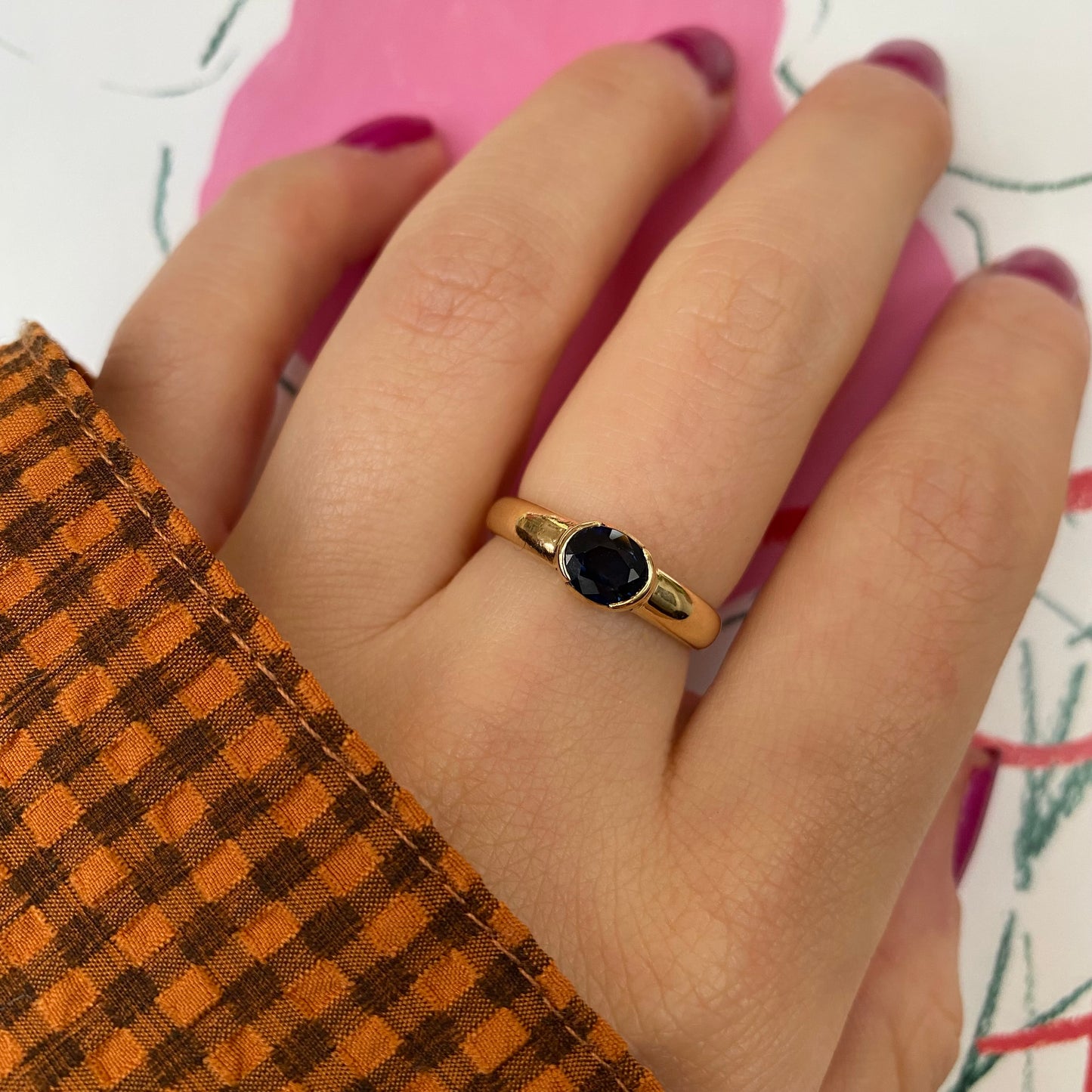 18 carat gold sapphire solitaire ring