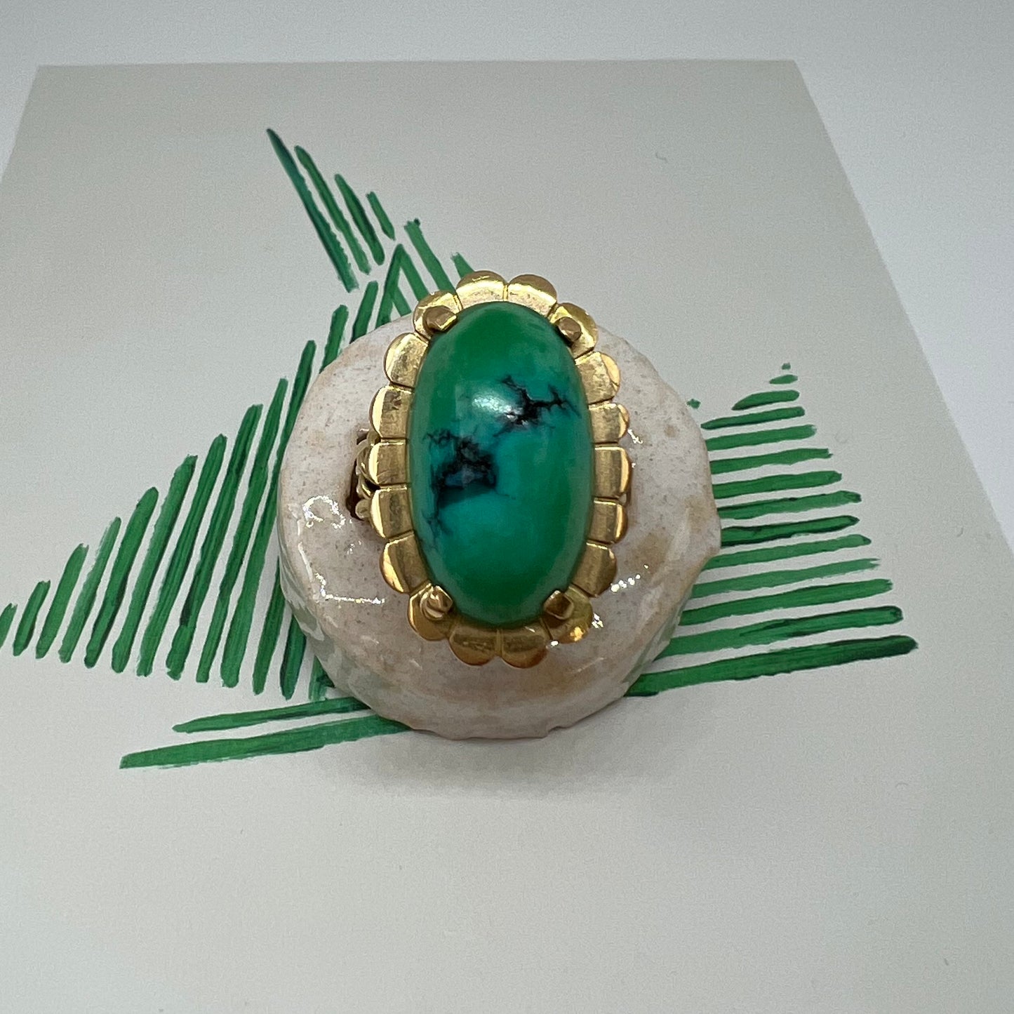 18 carat gold turquoise solitaire ring