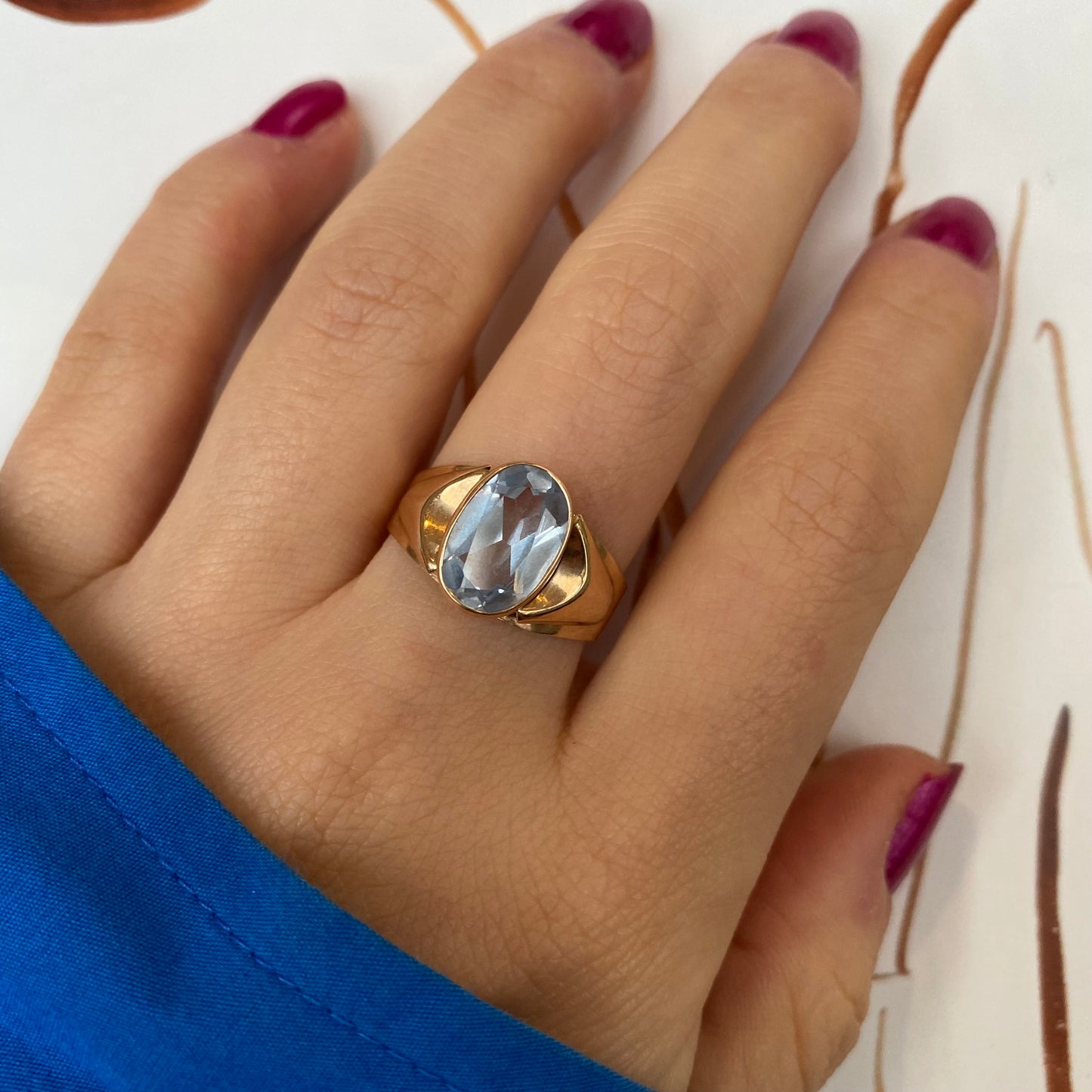 14 carat gold topaz ring