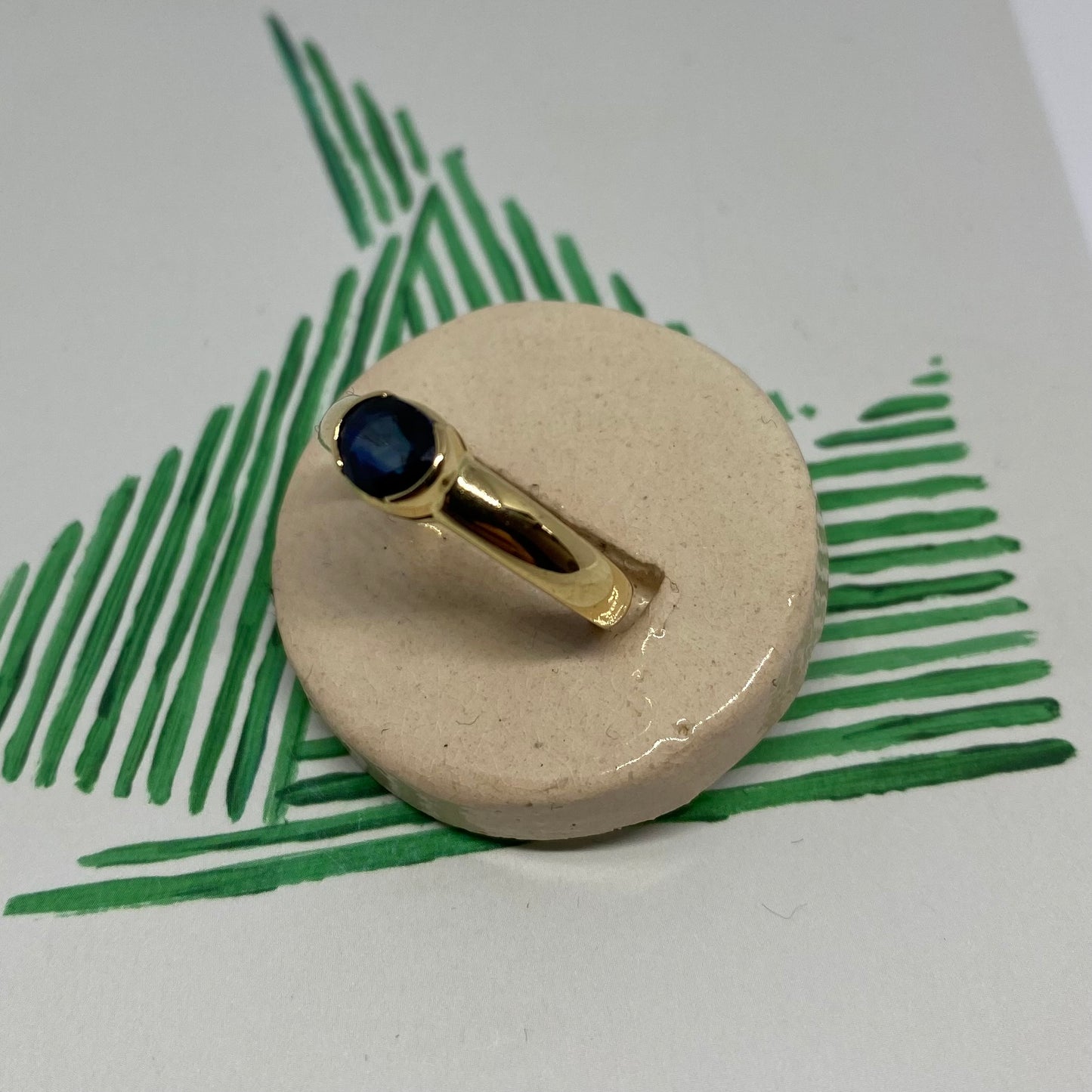 18 carat gold sapphire solitaire ring