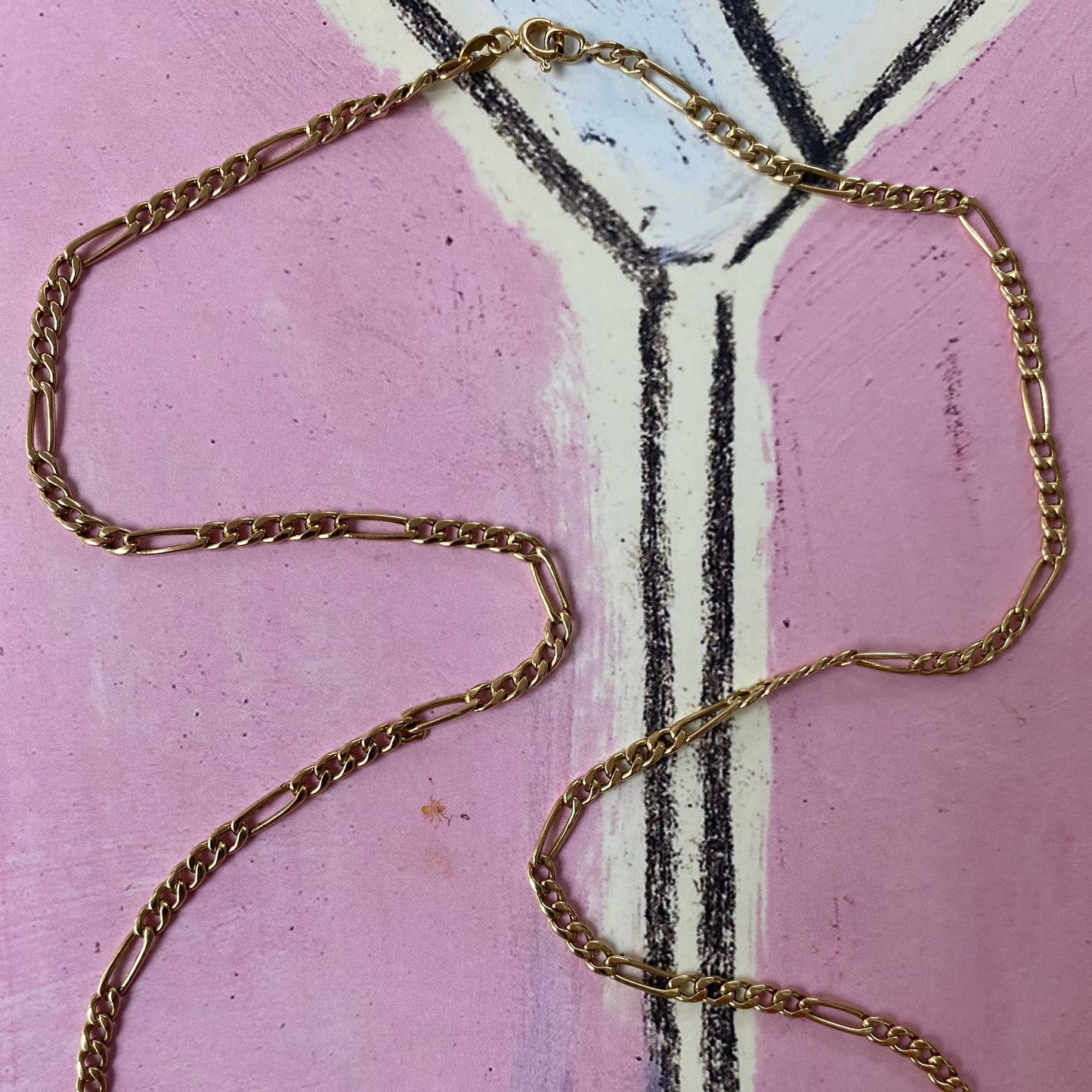 14 carat gold figaro chain necklace