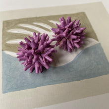 Load image into Gallery viewer, Vintage purple coral look clip on earrings
