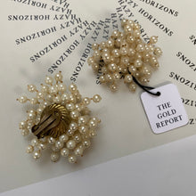 Load image into Gallery viewer, Vintage small beaded pearl look strings clip-on earrings
