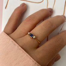 Load image into Gallery viewer, 18 carat gold sapphire and pearl ring
