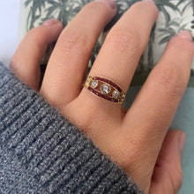 Load image into Gallery viewer, *NEW* 14 carat gold art deco ruby, pearl and CZ ring
