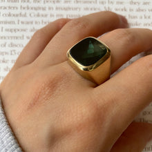 Load image into Gallery viewer, 8 carat gold mixed cut tourmaline signet ring
