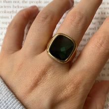 Load image into Gallery viewer, 8 carat gold mixed cut tourmaline signet ring
