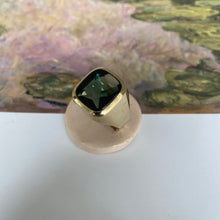 Load image into Gallery viewer, 8 carat gold mixed cut tourmaline signet ring
