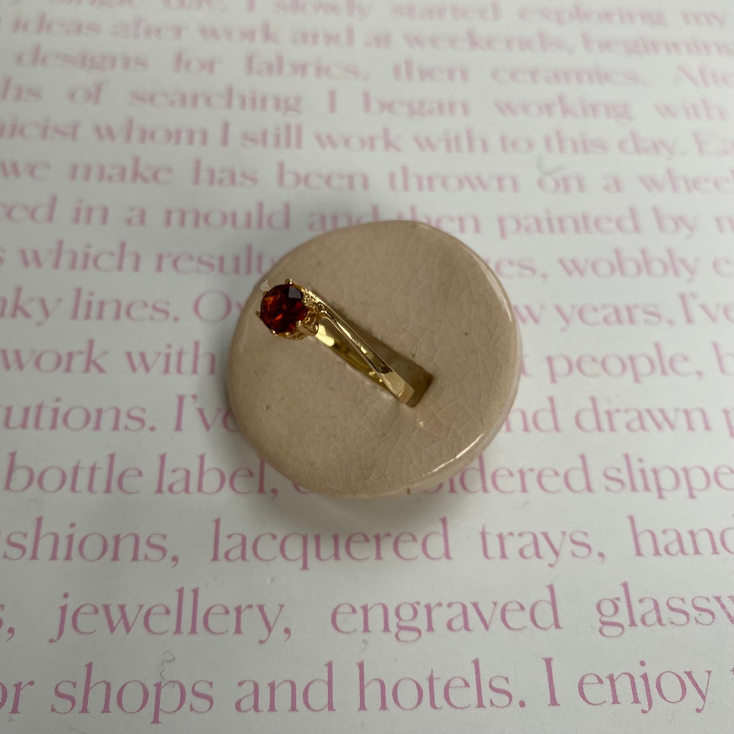 14 carat gold asymmetric solitaire citrine ring