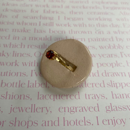 14 carat gold asymmetric solitaire citrine ring
