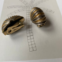 Load image into Gallery viewer, *NEW* Vintage gold and silver tone small ribble dome earrings
