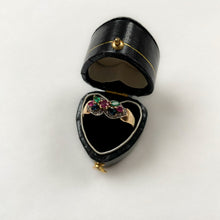 Load image into Gallery viewer, 14 carat gold decorative diamond, ruby, emerald and sapphire ring
