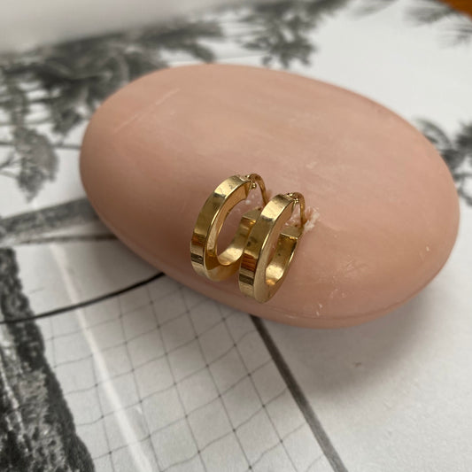 14 carat gold bold plain hoops