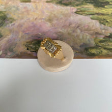 Load image into Gallery viewer, 18 carat gold bold art deco with 8 diamond ring
