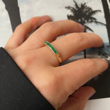 Load image into Gallery viewer, *NEW* 14 carat gold emerald half eternity ring

