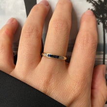 Load image into Gallery viewer, *NEW* 14 carat gold sapphire and diamond on sides half eternity

