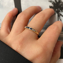 Load image into Gallery viewer, *NEW* 14 carat gold sapphire and diamond on sides half eternity
