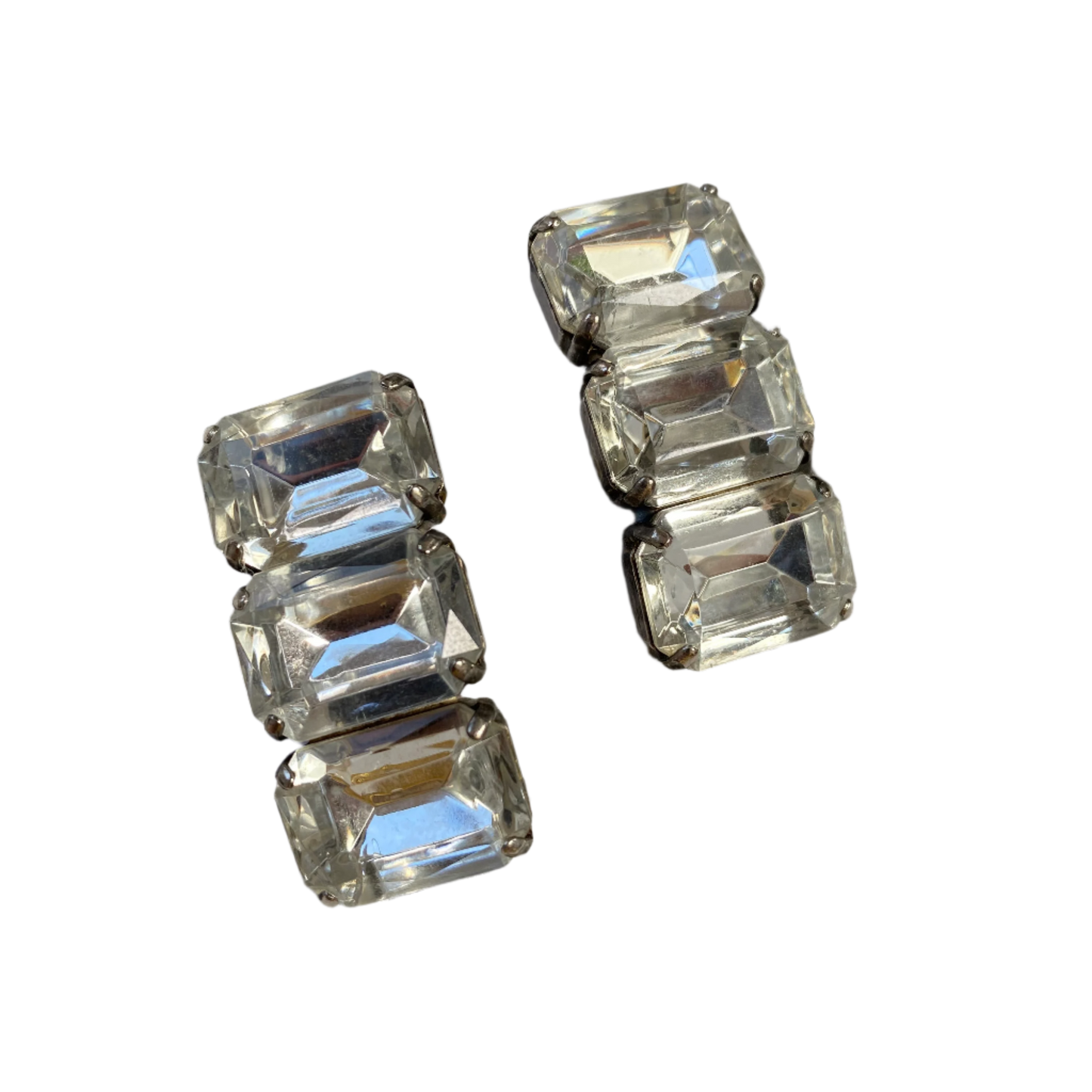 Vintage art deco strass clip on earrings