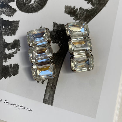 Vintage art deco strass clip on earrings