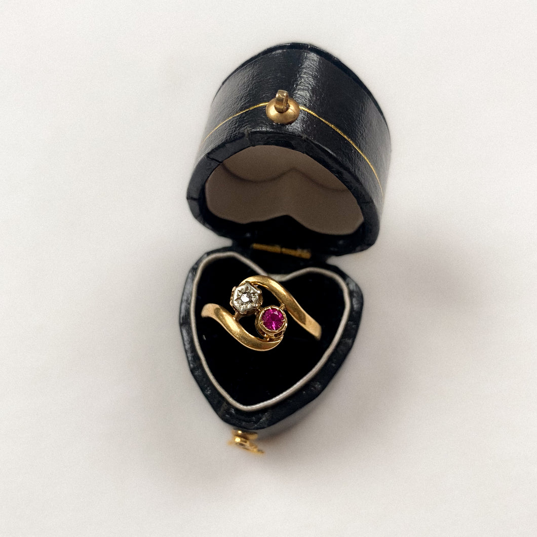 18 carat gold ruby and diamond ring