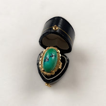 Load image into Gallery viewer, 18 carat gold turquoise solitaire ring
