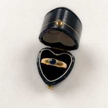 Load image into Gallery viewer, 18 carat gold gypsy ring with single oval sapphire
