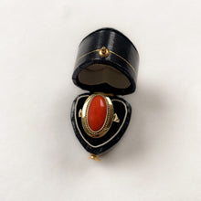 Load image into Gallery viewer, 14 carat gold big oval coral ring
