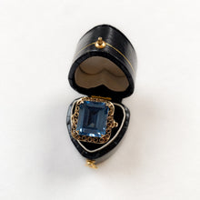 Load image into Gallery viewer, 14 carat gold ring with light blue synthetic spinel
