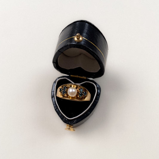 8 carat pearl and tourmaline ring