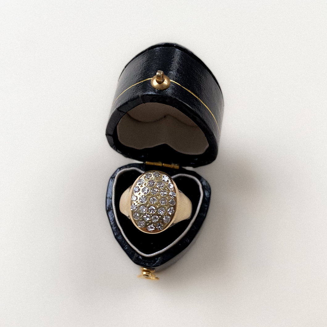 14 carat gold signet multiple diamond ring