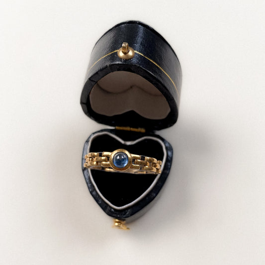 18 carat gold rolex ring with sapphire