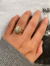 Load image into Gallery viewer, 14 carat gold signet multiple diamond ring
