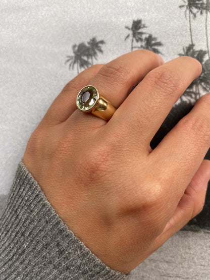 18 carat gold modern bold tourmaline ring