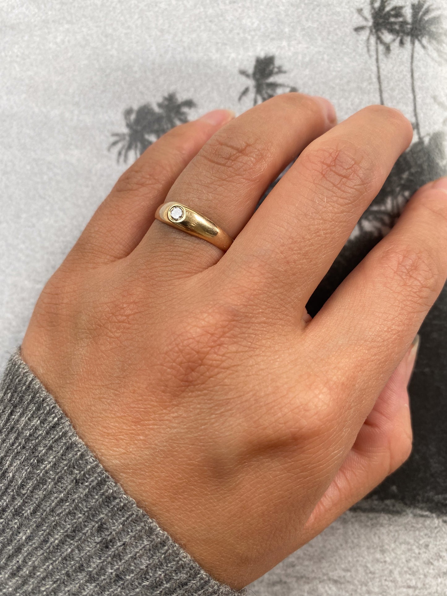 10 carat dome ring with single diamond
