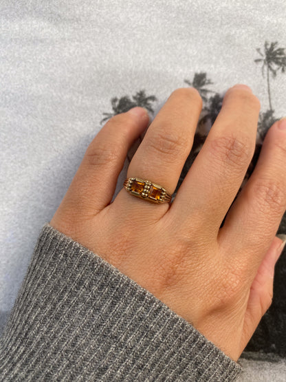 8 carat ring with double peridot