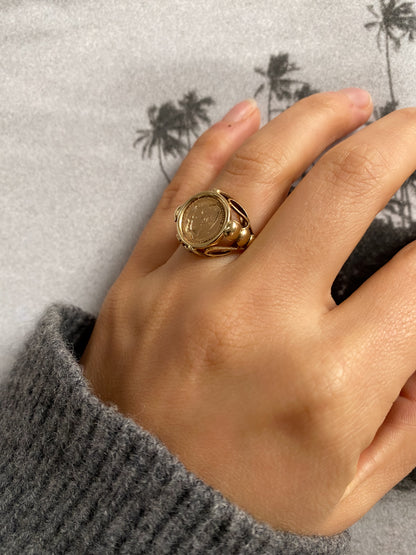14 carat gold John F. Kennedy coin ring