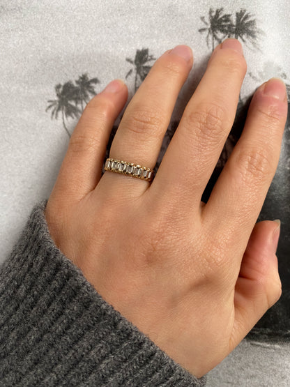 14 carat yellow and white mix gold rolex ring